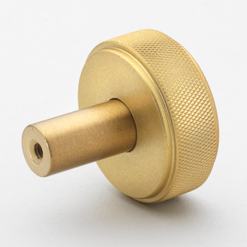 1-1/2 Inch Solid Round Knurled Cabinet Knob, Satin Gold - 5825-SG
