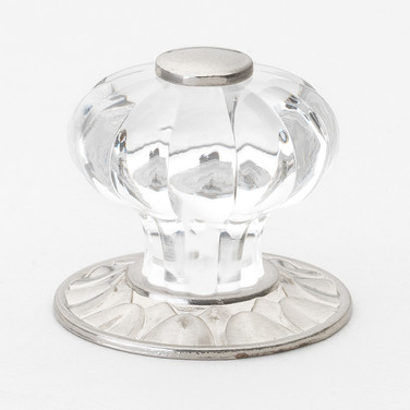 1-1/4-inch Clear Acrylic Melon Cabinet Knob with Satin Gold Backplate -  235140-SG - GlideRite Hardware