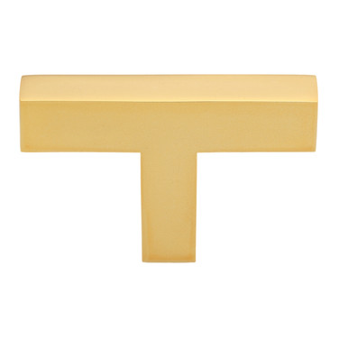 2-Inch Solid Square Cabinet T-Knob 21683-T-BG, Brass Gold