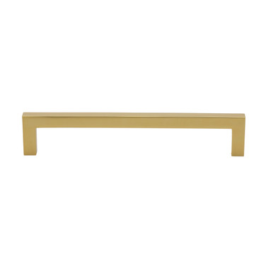 6-5/16 in. Center to Center Solid Square Bar Pull,  21683-160-BG, Brass Gold