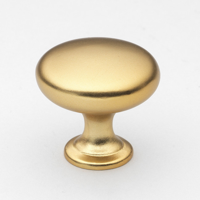 1-1/8 Inch Classic Round Solid Cabinet Knobs, Brass Gold - 5411-BG
