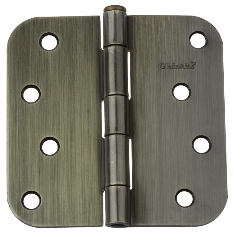4 GlideRite Hardware 4000-SQ-58-ORB-12 Oil Rubbed Bronze Finish 4 inch Steel Door Hinges 0.625 Radius and Square Corners 12 Pack