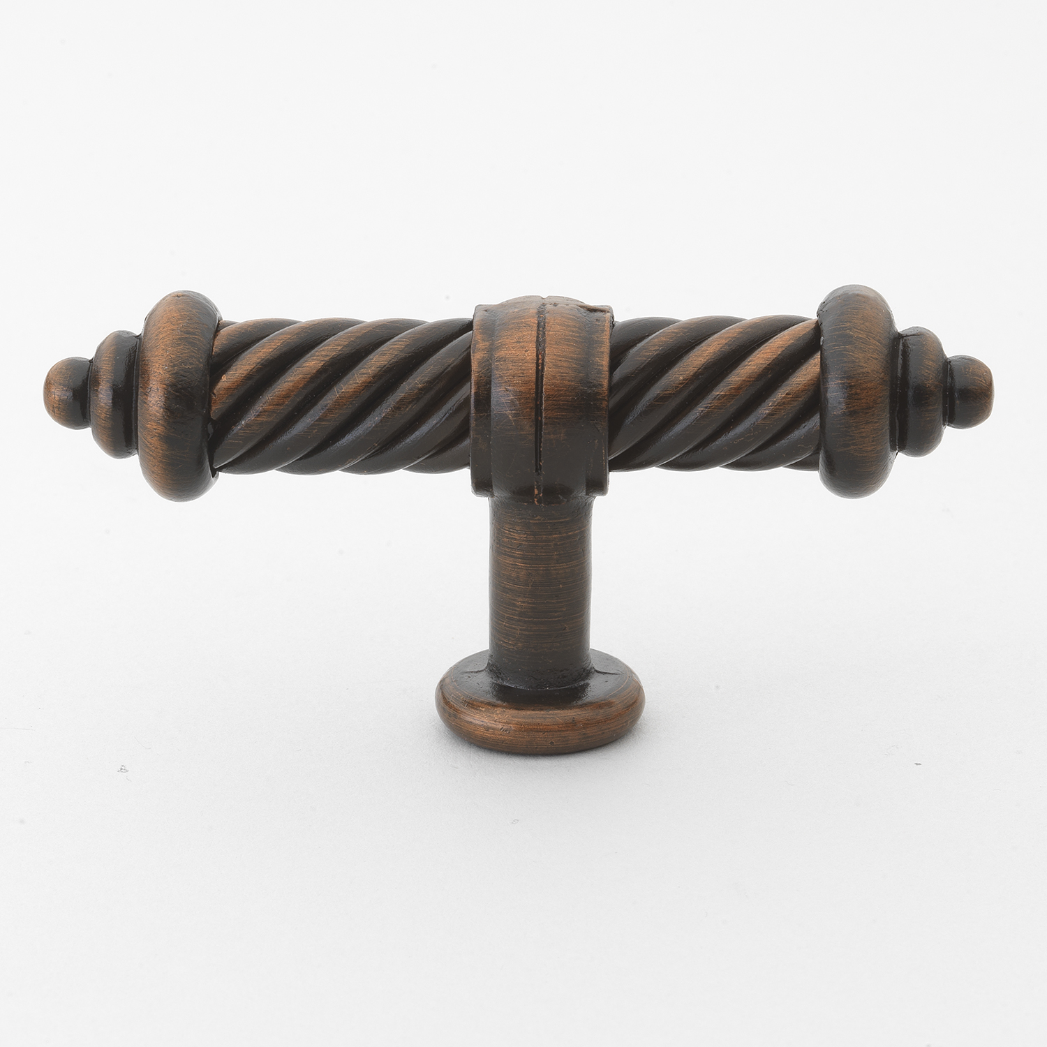 3-1/2 Inch Rustic Bronze Twisted Cabinet T-Knob - 3131-ORB