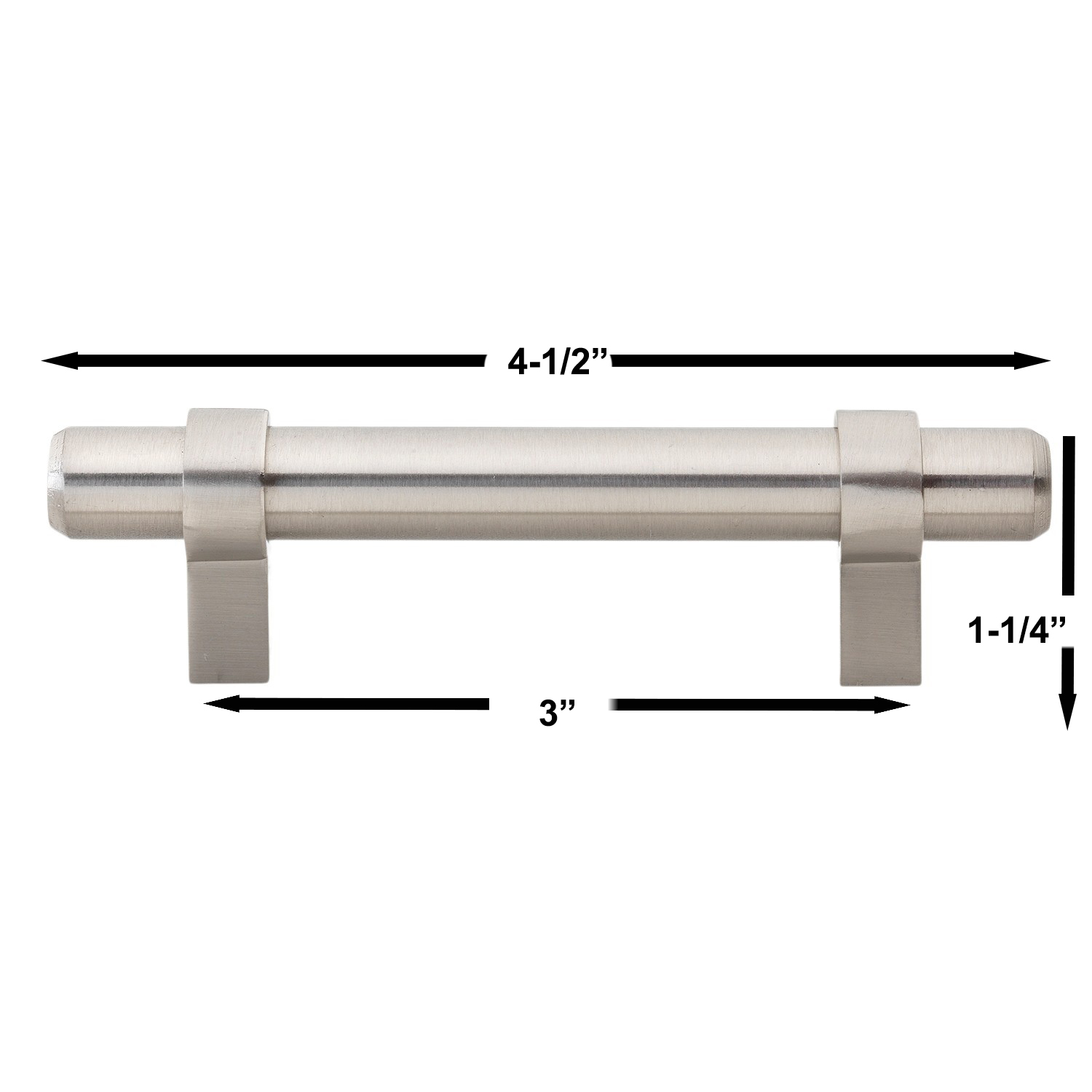 3 in. Center - GlideRite Pull 4005-76-SS Center - Steel Bar Hardware to Solid