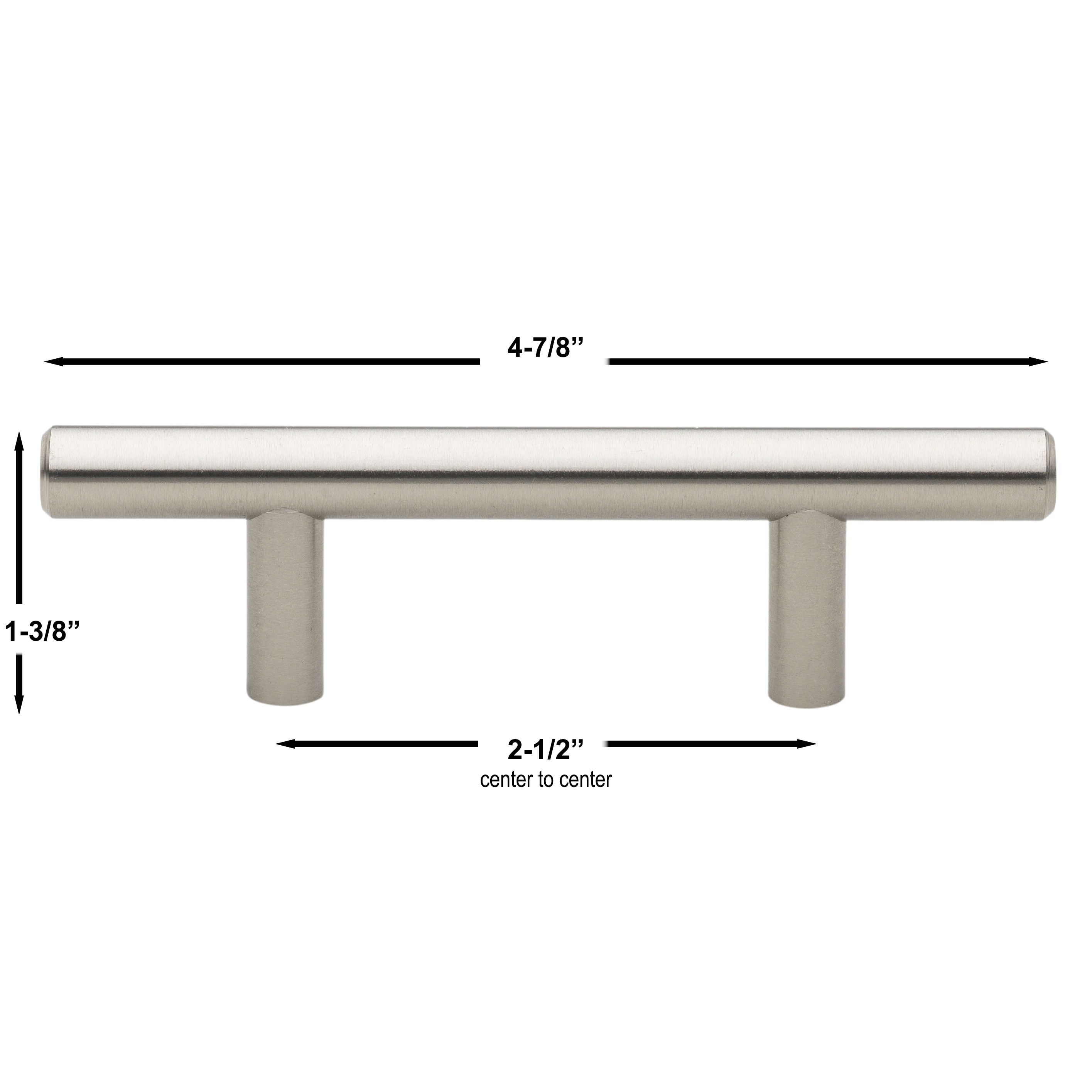 2-1/2 Inch Center to Center Polished Chrome Modern Bar Pull Cabinet Hardware  Handle - 5007-64-PC - GlideRite Hardware