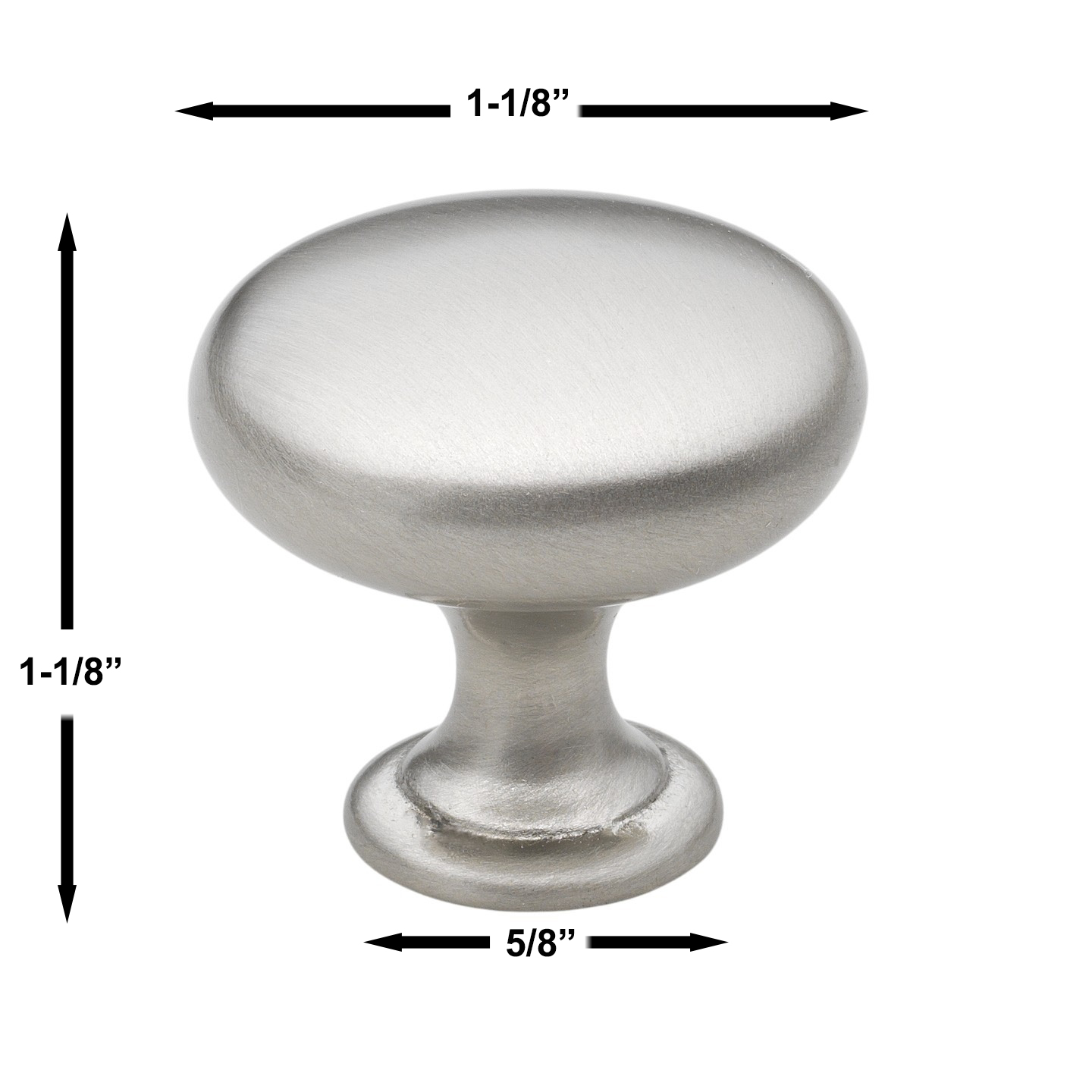 1-1/8 Inch Classic Round Solid Cabinet Knobs, Satin Gold - 5411-SG