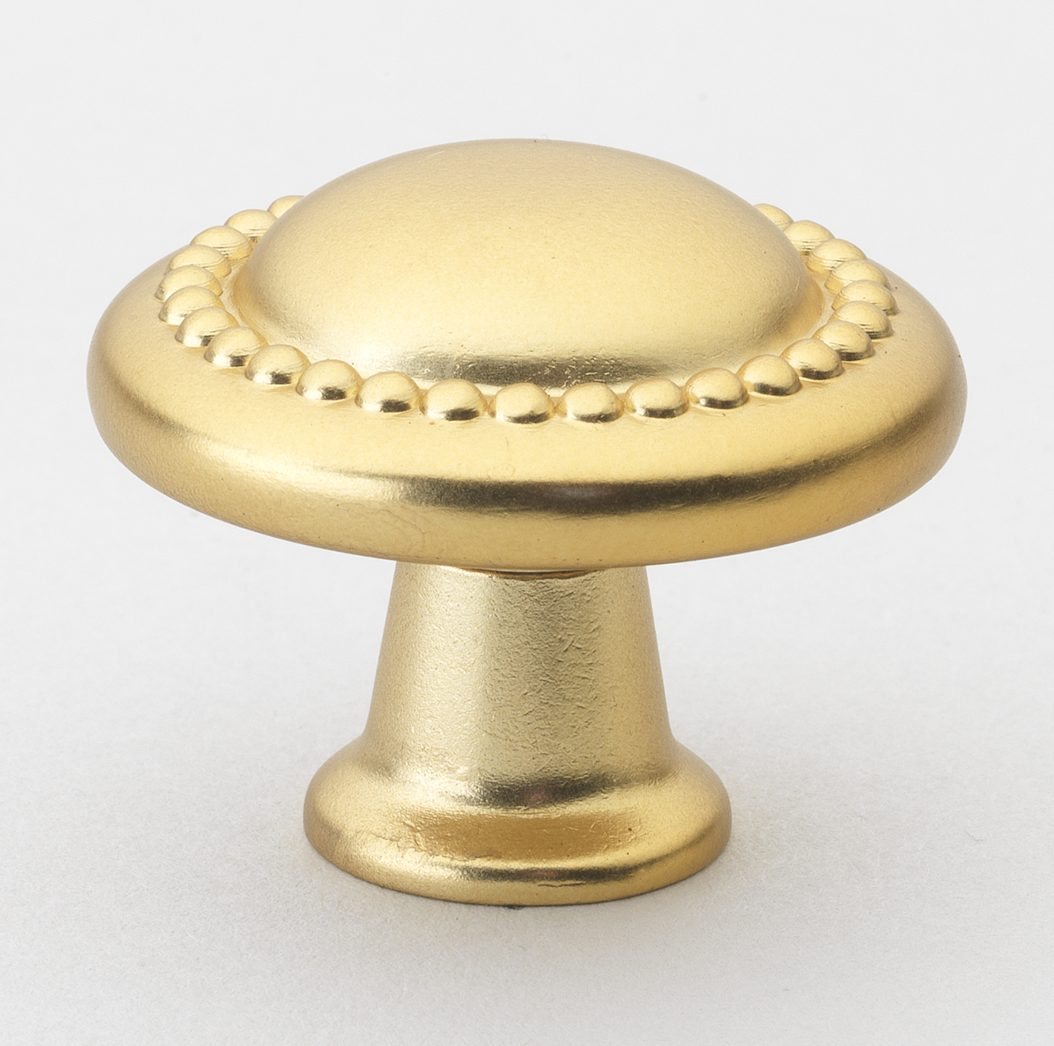1-1/4 Inch Transitional Round Satin Gold Beaded Cabinet Knob, Brass Gold -  5222-BG-1