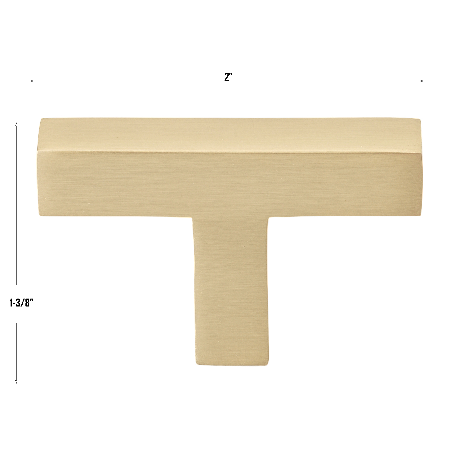 2-Inch Solid Square Cabinet T-Knob 21683-T Gold Collection - GlideRite ...