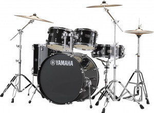 Yamaha Rydeen 5 Piece Drum Kit (20", 10", 12", 14", + 14" Snare) in Black Glitter w/ Hardware, Cymbal + Throne
