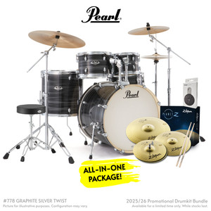 Pearl EXPORT PLUS 22" FUSION PLUS DRUM KIT PACKAGE - GRAPHITE SILVER TWIST