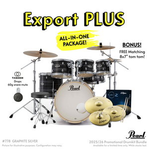 Pearl EXPORT PLUS 22" FUSION PLUS DRUM KIT PACKAGE - GRAPHITE SILVER TWIST