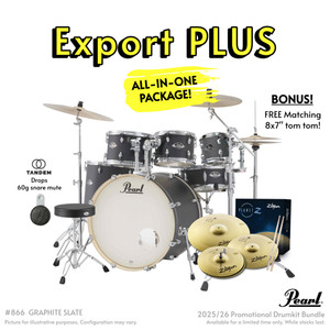 Pearl EXPORT PLUS 22" FUSION PLUS DRUM KIT PACKAGE -GRAPHITE SLATE
