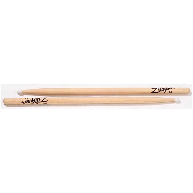 Zildjian 5A Nylon Tip Natural Hickory