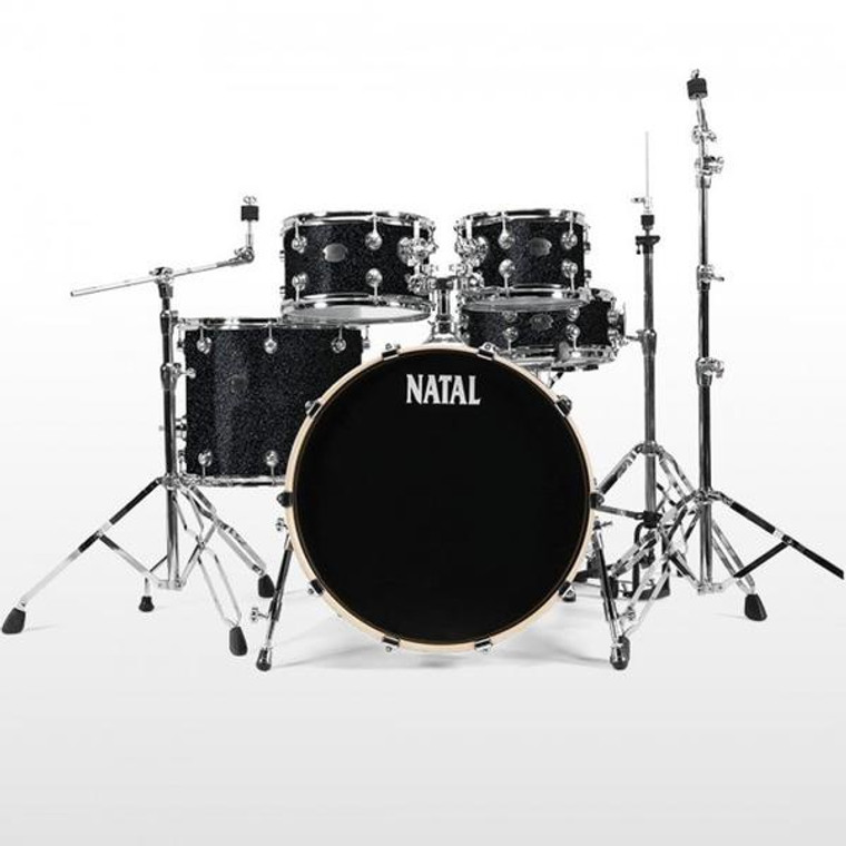 Natal Arcadia - Black Sparkle Fast (22", 10", 12", 16", + 14"SNR)