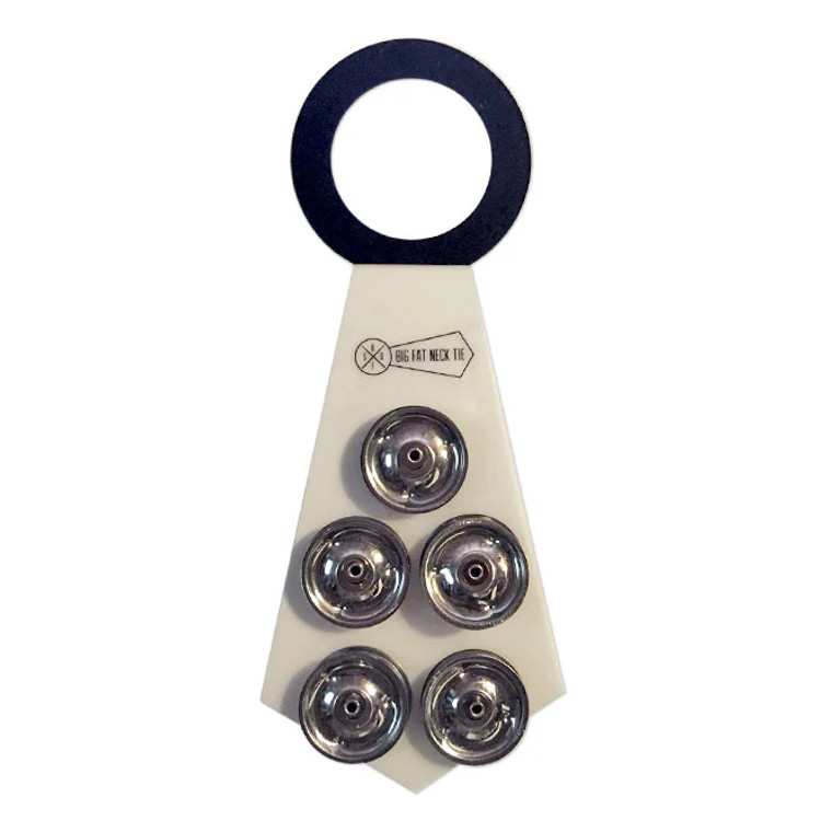 Big Fat Snare Drum Neck Tie - 11" x 4.5" w/ Tambourine