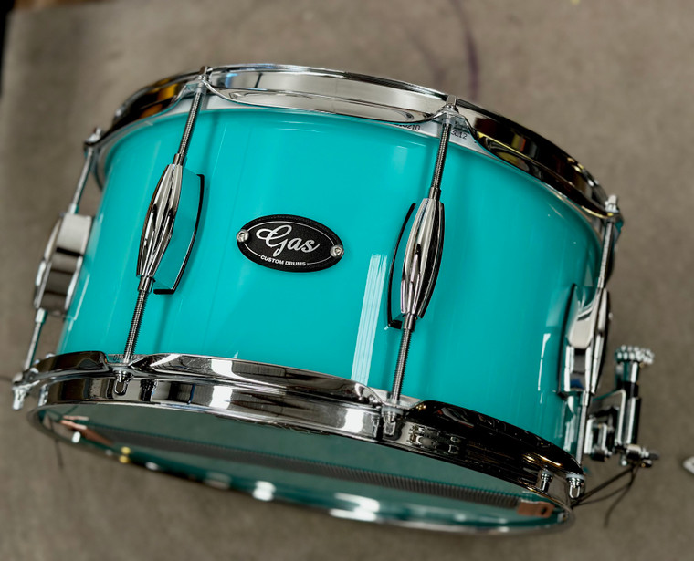 Gas Custom Drums 13" x 7" Painted Seafoam Green Acrylic Snare Drum