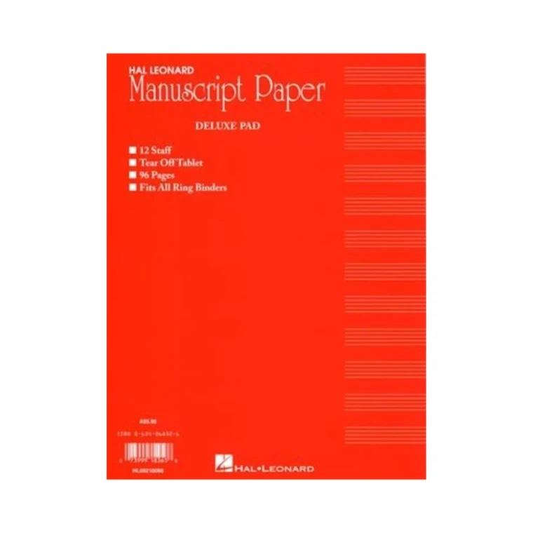 Red Manuscript Paper - Deluxe Pad 96 Pages