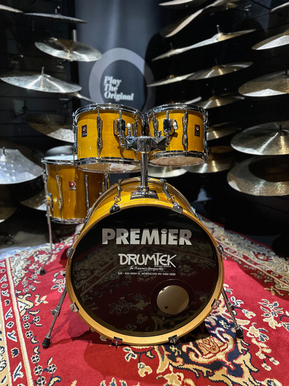 Used 90's UK Made Premier XPK (22", 10", 12", 14") Drum Kit Shell Set w/ Bag Set