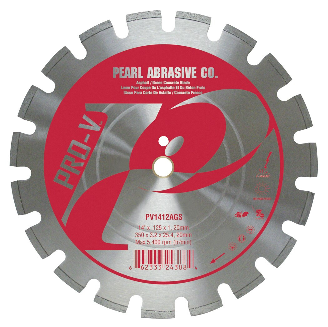 Pearl Abrasive P2 ProV Segmented Diamond Blade for Asphalt and Green Concrete 14 x 1 x 1 20mm