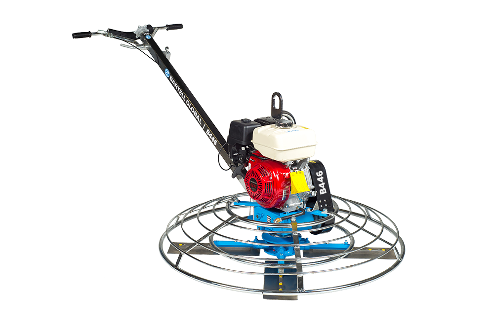 Product Description
The BC436 Walk Behind Power Trowel is a versatile and economical work-horse that is perfect for any concrete finisher. Featuring Bartell's legendary balance and quality, the BC436 has been proven by contractors for decades.
Bartell's long-lasting Consumables, wide range of purchasing options, plus our legendary balance and quality make the BC436... and ALL the Bartell power trowels... incredibly economical. Our Commercial line of trowels easily outperforms competitors' more expensive models!
30 inch diameter edger trowel
Precision balanced for smooth, easy operation
One year warranty
Handle is precision balanced to keep downward pressure consistent and vibrations minimal
Cast iron spider assembly with precisely machined arms for tight tolerances to eliminate flexing for a more consistent finish
Includes finishing blades (combo blades also available)
Optional hoist hook for safe and easy transport
Chrome plated handle for easy cleanup
Centrifugal safety switch automatically kills the engine if operator loses control of the machine
Low emissions muffler available for safer use indoors
COMMERCIAL VS PRO TROWELS - WHAT'S THE DIFFERENCE
Bartell manufactures 2 types of Power Trowels – Commercial and Pro Series. These series both come in a 36″ or 46″ option and accomplish the same task for the contractor. There are a few differences between the Commercial and Pro Series:
Chrome Ring vs. Painted Ring
Rider gearbox vs. Walk Behind gearbox
Spider Assembly Manufacturing Process
3 yr. vs 1 yr. warranty
The design and technology in these Power Trowel Series are the same. Both series have a very high build quality. The Commercial Series is comparable to any other standard power trowel in the market, while the Pro Series is the only Walk Behind Power Trowel on the market that has a Ride-on Trowel gearbox for increased performance and dependability.
SHORT VIDEO OF The Bartell Global Power Trowel Line
https://vimeo.c
om/217649626
OPERATORS MANUAL
PARTS MANUAL