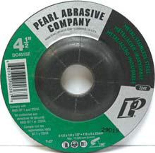 Pearl Abrasive T-27 Zirconia Depressed Center Grinding Wheel for Pipeline 25ct Case Z24T Grit 4 1/2 x 1/8 x 7/8 DC4505Z