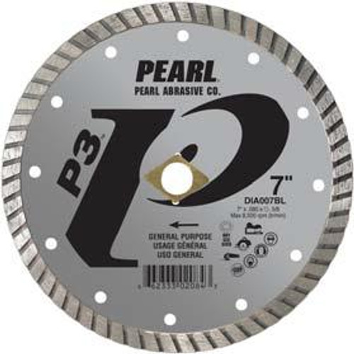 Pearl Abrasive P3 Pro-V Flat Core Diamond Turbo Blade 10 x .080 x DIA- 5/8 Adapter DIA010BL