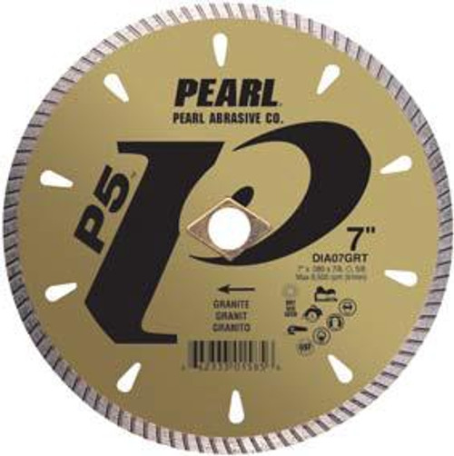 Pearl Abrasive P5 Diamond Blade for Granite 6 x .080 x 7/8, DIA- 5/8 Adapter DIA06GRT