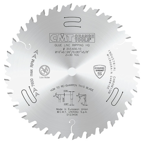 CMT Orange Chrome Glue Line Ripping Saw Blade 10" 30T