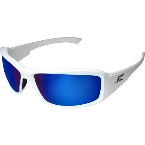 Brazeau White Frame/Polarized Blue Mirror Lens Safety Glasses