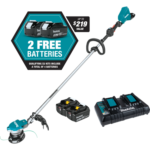 Makita 36V (18V X2) LXT® Lithium‑Ion Brushless Cordless String Trimmer Kit with 4 Batteries (5.0Ah) Makita 36V (18V X2) LXT® Lithium‑Ion Brushless Cordless String Trimmer Kit with 4 Batteries (5.0Ah)
