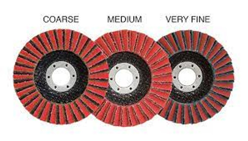 MXD4560 881300 4-1/2 x 7/8 A60/Coarse 13,300 2,700 - 6,000 10/200
MXD4580 881301 4-1/2 x 7/8 A80/Medium 13,300 2,700 - 6,000 10/200
MXD4515 881302 4-1/2 x 7/8 A150/Very Fine 13,300 2,700 - 6,000 10/200
MXD0560 881303 5 x 7/8 A60/Coarse 12,200 2,500 - 4,500 10/200
MXD0580 881304 5 x 7/8 A80/Medium 12,200 2,500 - 4,500 10/200
MXD0515 881305 5 x 7/8 A150/Very Fine 12,200 2,500 - 4,500 10/200
MXB45CO 881000 4-1/2 x 7/8 Coarse/Brown 13,300 5,800 10/100
MXB45COH 881004 4-1/2 x 5/8-11 Coarse/Brown 13,300 5,800 10/100
MXB45ME 881001 4-1/2 x 7/8 Medium/Maroon 13,300 5,800 10/100
MXB45MEH 881005 4-1/2 x 5/8-11 Medium/Maroon 13,300 5,800 10/100
MXB45VF 881002 4-1/2 x 7/8 Very Fine/Blue 13,300 5,800 10/100
MXB45VFH 881006 4-1/2 x 5/8-11 Very Fine/Blue 13,300 5,800 10/100
MXB45UF 881003 4-1/2 x 7/8 Ultra Fine/Grey 13,300 5,800 10/100
MXB45UFH 881007 4-1/2 x 5/8-11 Ultra Fine/Grey 13,300 5,800 10/100
MXB05CO 881008 5 x 7/8 Coarse/Brown 12,200 5,300 10/100
MXB05COH* 881012 5 x 5/8-11 Coarse/Brown 12,200 5,300 10/100
MXB05ME 881009 5 x 7/8 Medium/Maroon 12,200 5,300 10/100
MXB05MEH* 881013 5 x 5/8-11 Medium/Maroon 12,200 5,300 10/100
MXB05VF 881010 5 x 7/8 Very Fine/Blue 12,200 5,300 10/100
MXB05VFH* 881014 5 x 5/8-11 Very Fine/Blue 12,200 5,300 10/100
MXB05UF 881011 5 x 7/8 Ultra Fine/Grey 12,200 5,300 10/100
MXB05UFH* 881015 5 x 5/8-11 Ultra Fine/Grey 12,200 5,300 10/100
MODEL ITEM ID SPECS GRIT MAX RPM OPT RPM BOX/CTN
MODEL ITEM ID SPECS GRIT MAX RPM OPT RPM BOX/CTN
MAXIDISC™
NON-WOVEN SURFACE CONDITIONING FLAP DISCS
BRITEMAX™ NON-WOVEN ALUMINUM
OXIDE
DUALMAX™ INTERLEAF
ALUMINUM OXIDE
T-29
T-29
METAL/STAINLESS STEEL
Stainless Steel, Titanium, Alloys, Mild Carbon Steel,
Ferrous Metals, Cast Iron, Brass, Bronze, Aluminum
Maxidisc™ BriteMax™ is created of
high-quality aluminum oxide grains
in overlapping non-woven flaps
resulting in high durability and long
life. The disc is designed to offer
maximum performance and safety.
Applications: Surface conditioning,
deburring, blending, cleaning, removal of
rust, corrosion, mild scale, paint, adhesives
Applications: Finishing light weld seams, light deburring, improving
surface roughness, refining coarse grinding lines, splatter and scale
removal, preparation for polishing.