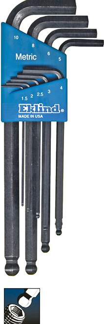 Ecklind 9 pc Long Series Ball-Hex-L™ Key Set with Holder 1.5-10 MM 13609