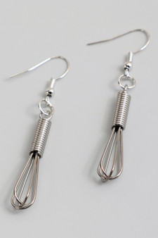 Metal Whisk Drop Earrings