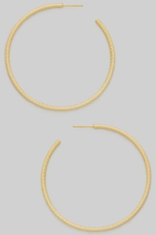 Diamond Cut Open Brass Hoops