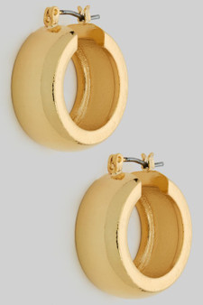 Wide Brass Hinge Hoop Earrings