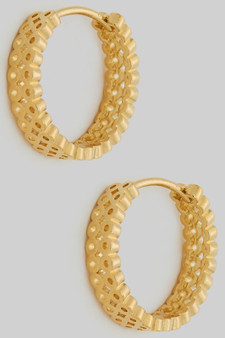Stacked Brass Circle Link Hoops