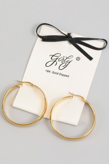 Flat 18K Gold Dipped Hoops