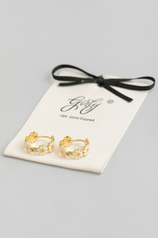 18K Gold Dipped Daisy Link Hoops
