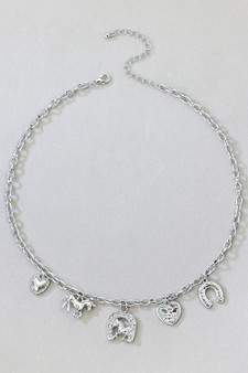 Five Western Charm Chain Necklace