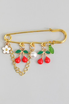 Cherry Charm Brooch Pin