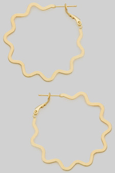 Wavy Brass Hoops
