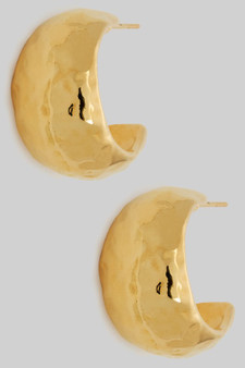 Chubby Textured Scoop Hoops