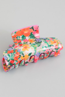 Spring Flower Print Hair Clip