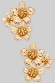 Textured Daisy Stack Earrings