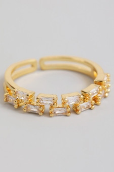 Brass Cz Brick Layer Ring