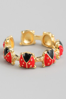 Brass Lady Bug Link Ring