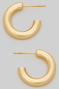 Small Brass Tube Hoops