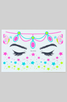 Star And Butterfly Face Sticker Tattoo