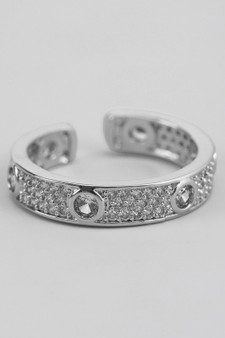 Brass Love Ring With Cz Pave
