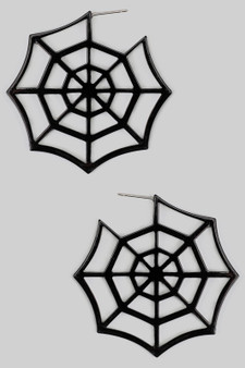 Acrylic Black Web Earrings